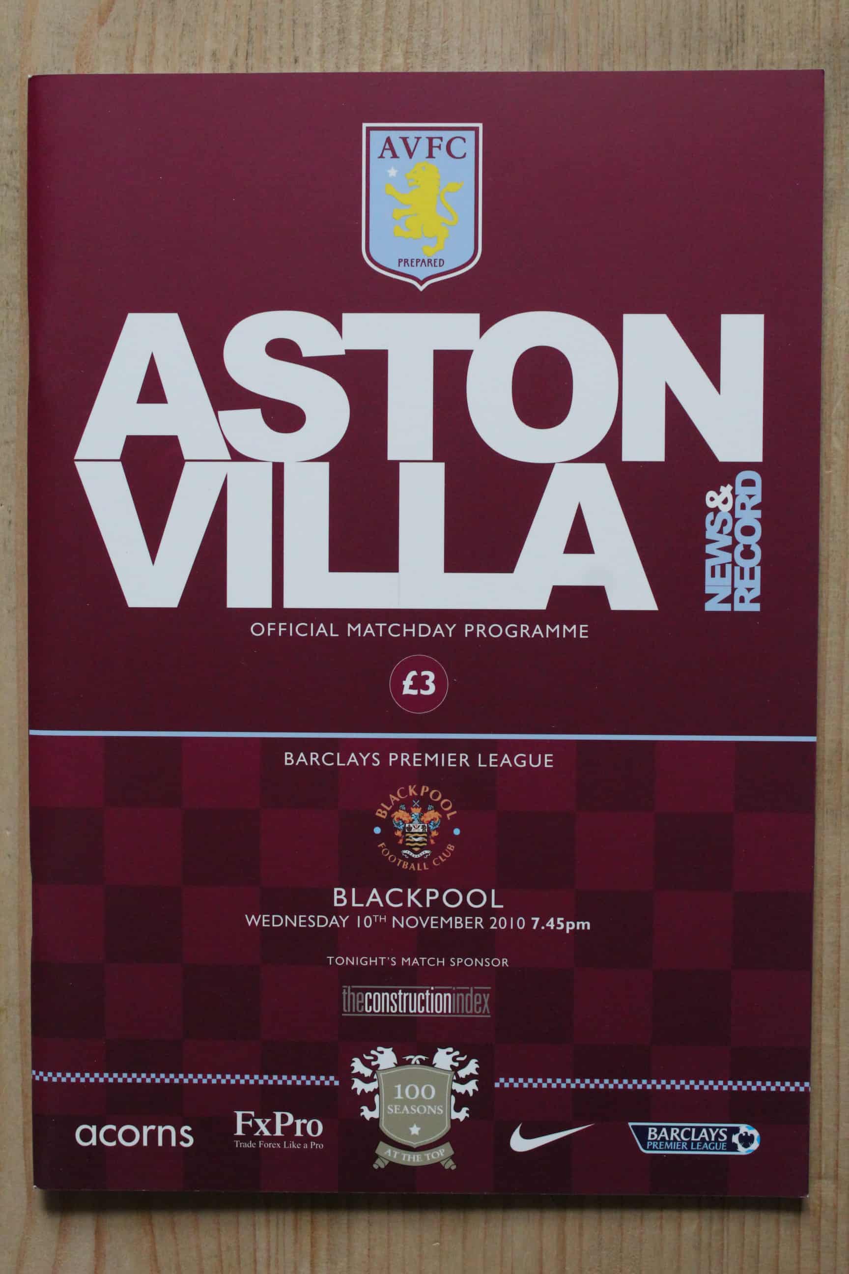 Aston Villa FC v Blackpool FC